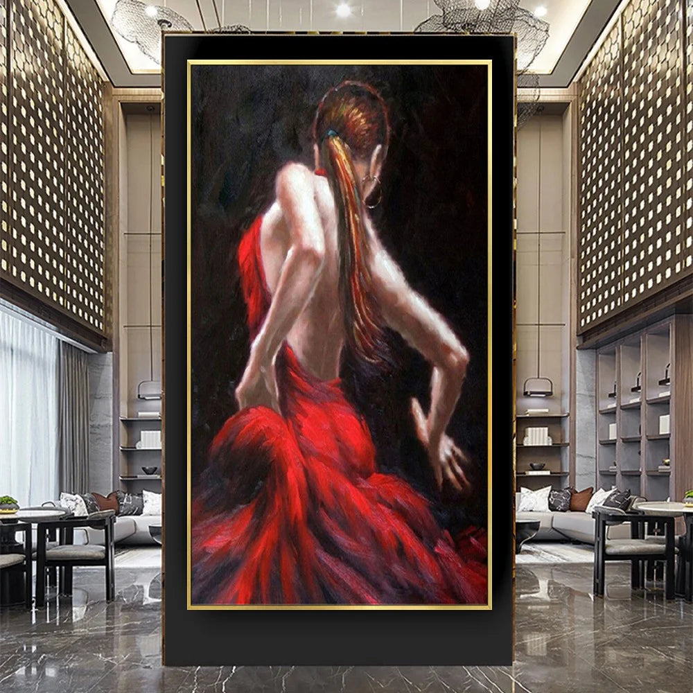 Modern 100% Hand-Painted Nude Women Oil Painting