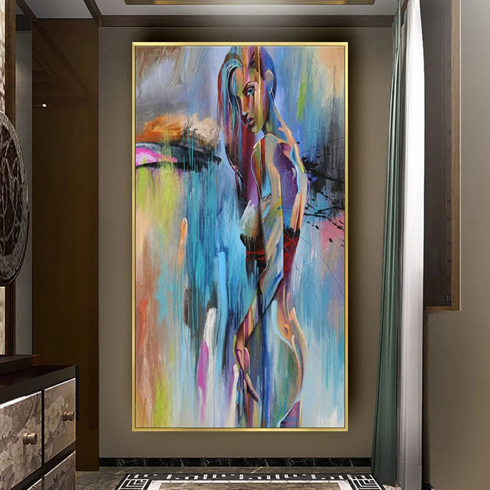 Modern 100% Hand-Painted Nude Women Oil Painting