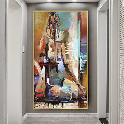 Modern 100% Hand-Painted Nude Women Oil Painting