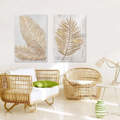 Luxury Gold Foil Abstract Wall Art - Set of 2