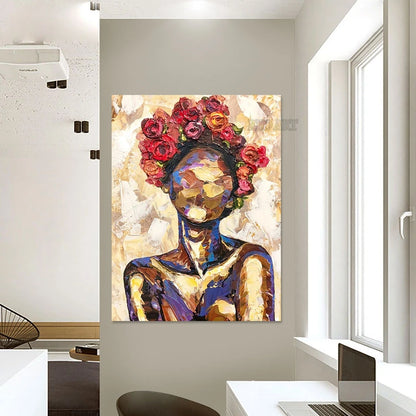 Sexy Lady Figure Oil Painting, Hand-Painted Canvas Art, Hotel Bedroom Decor