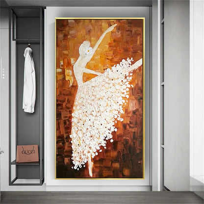 Abstract Contemporary Dancer Hand-Painted Canvas Art