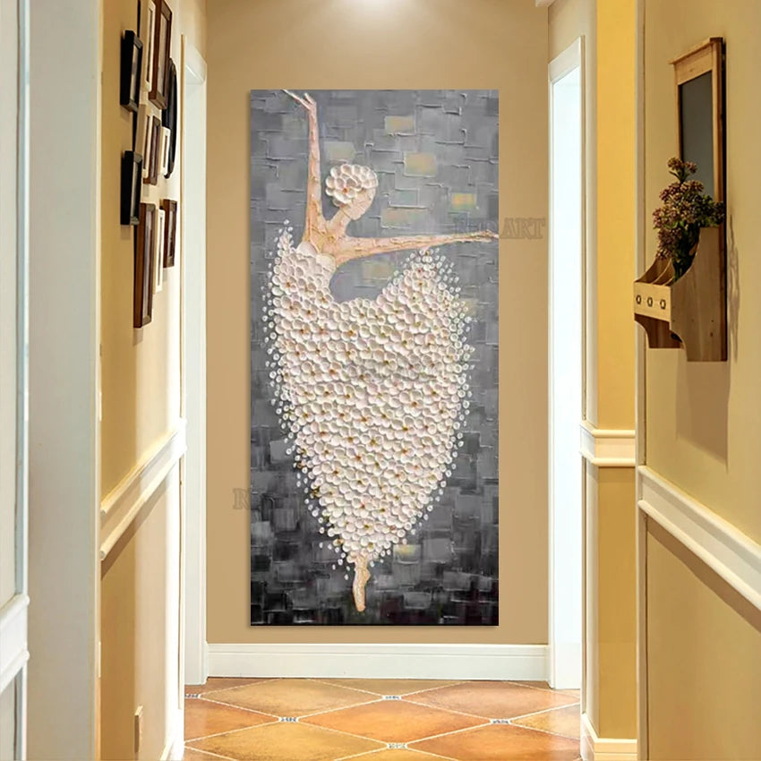 Hand-painted Ballet Dancer Canvas Art