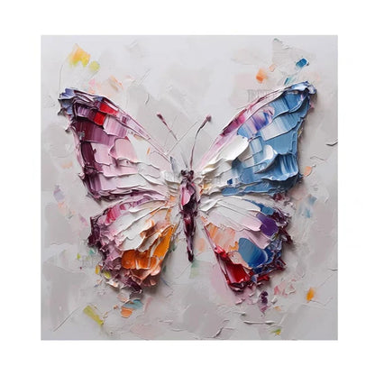 Unframed Palette Knife Texture Butterfly Oil Painting