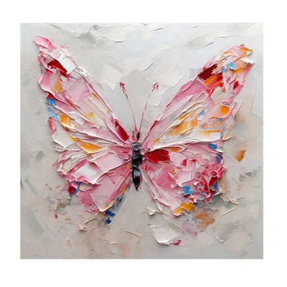 Unframed Palette Knife Texture Butterfly Oil Painting