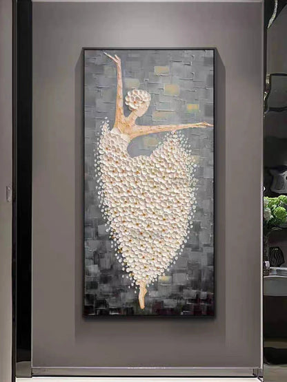 Hand-painted Ballet Dancer Canvas Art