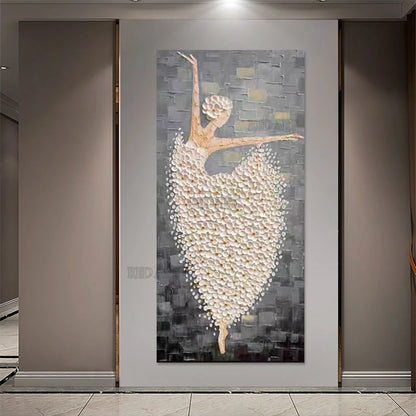 Hand-painted Ballet Dancer Canvas Art