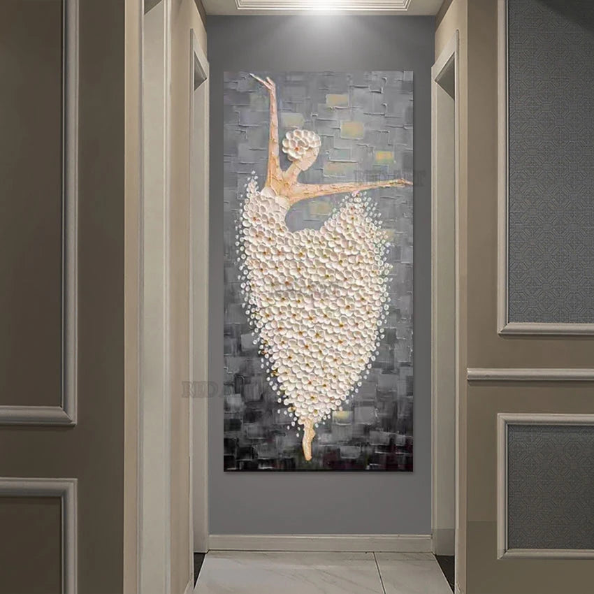 Hand-painted Ballet Dancer Canvas Art