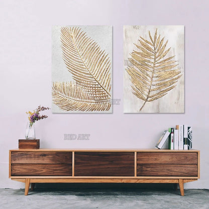 Luxury Gold Foil Abstract Wall Art - Set of 2