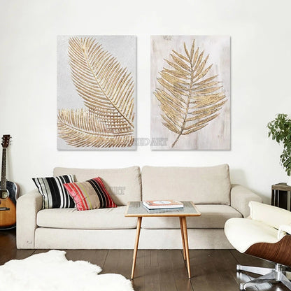 Luxury Gold Foil Abstract Wall Art - Set of 2