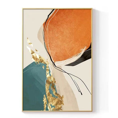 Golden Abstract Oil Painting - Hand-painted Canvas