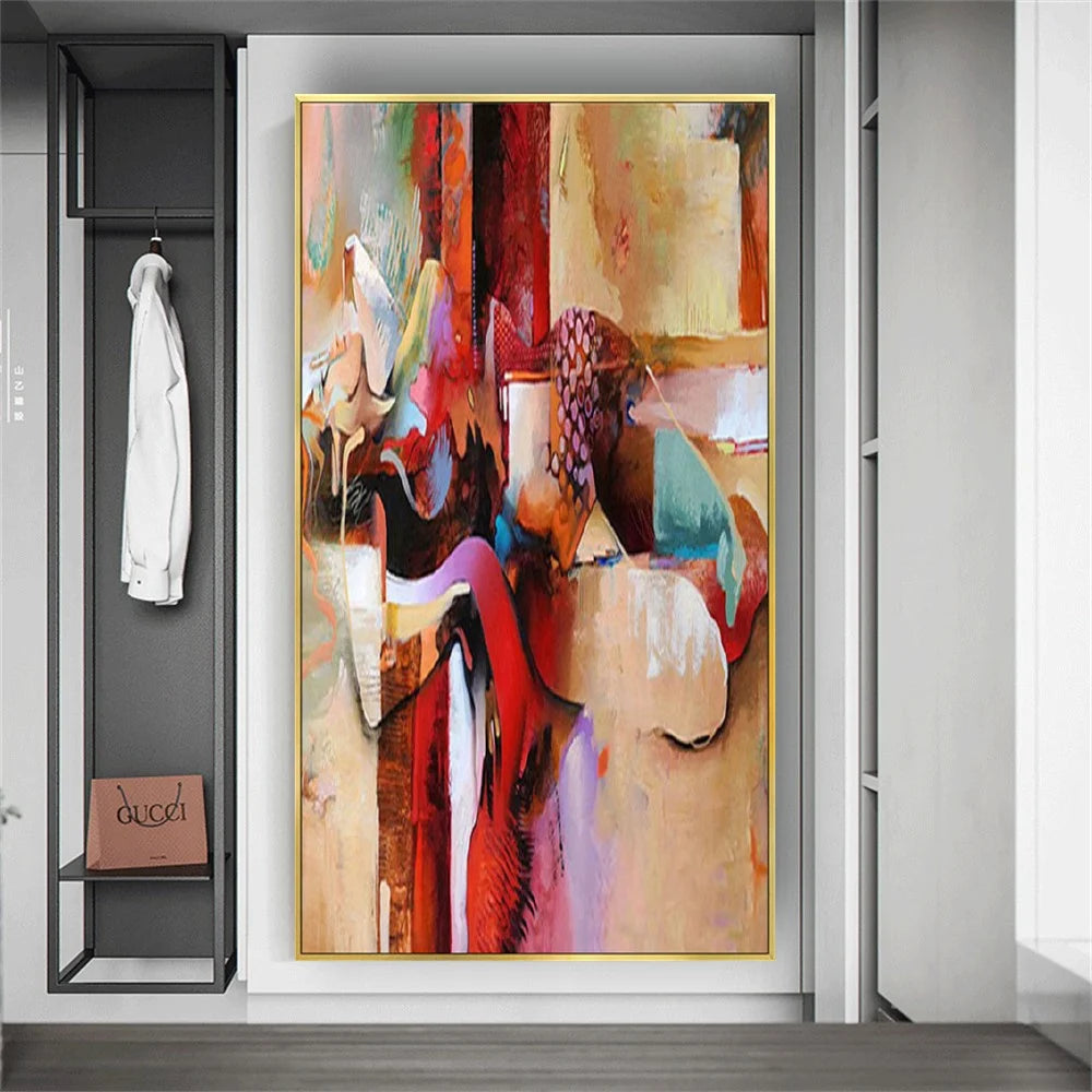 Abstract Contemporary Dancer Hand-Painted Canvas Art