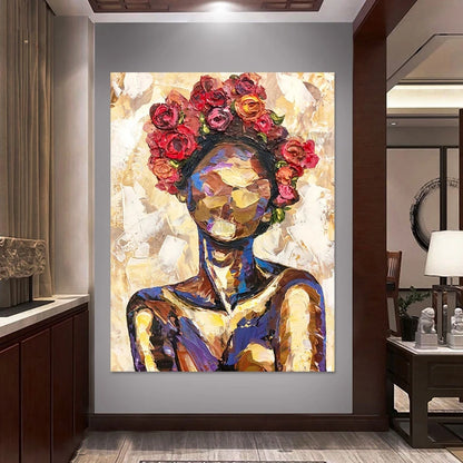 Sexy Lady Figure Oil Painting, Hand-Painted Canvas Art, Hotel Bedroom Decor