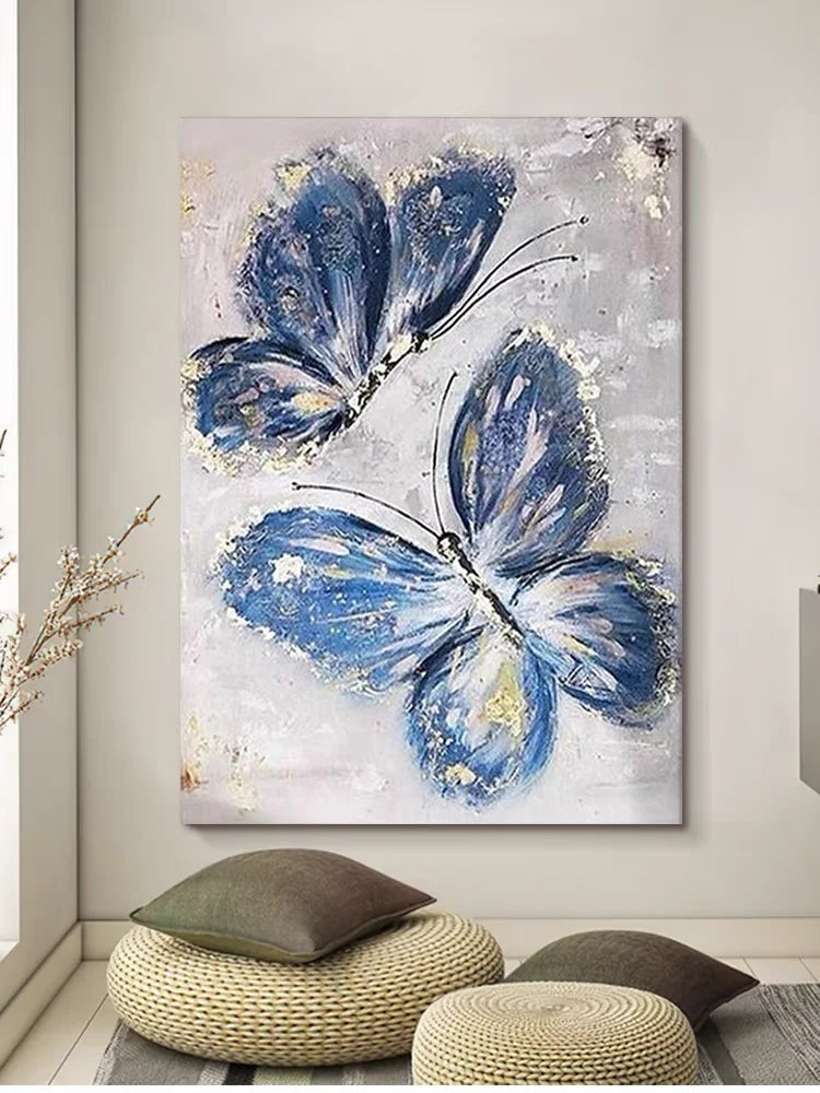 Unframed Palette Knife Texture Butterfly Oil Painting