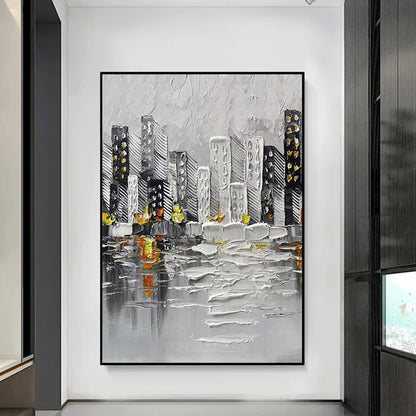 Abstract Cityscape Hand-painted Canvas Art