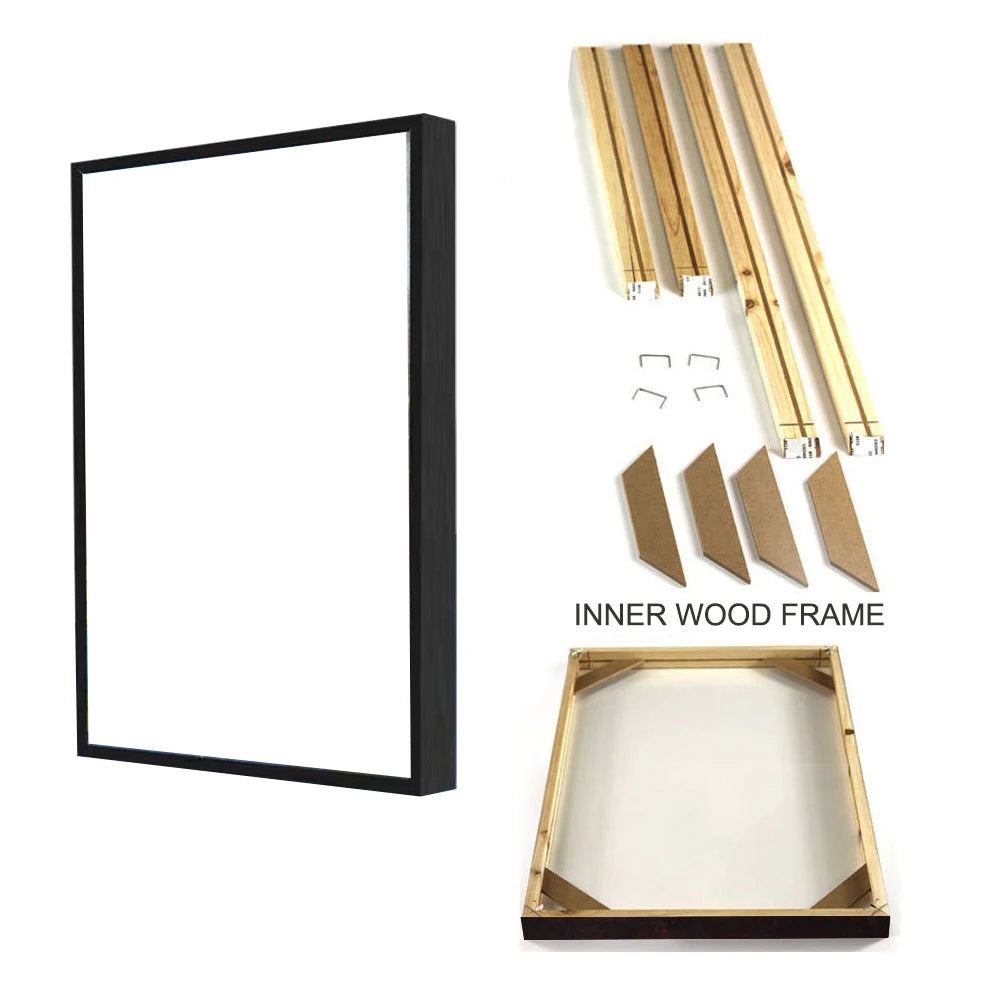 Classic Gold & Black Aluminum Frame for Canvas & Oil Paintings