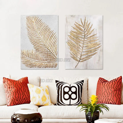 Luxury Gold Foil Abstract Wall Art - Set of 2