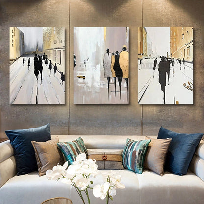 3-Piece Abstract Oil Painting, Modern Home Décor