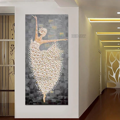 Hand-painted Ballet Dancer Canvas Art