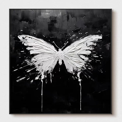 Unframed Palette Knife Texture Butterfly Oil Painting