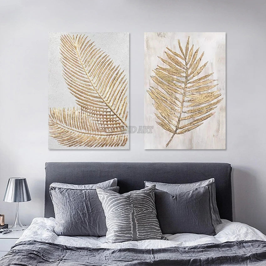 Luxury Gold Foil Abstract Wall Art - Set of 2